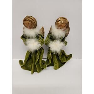 Paper Mache Angel Hanging Ornaments 10"T